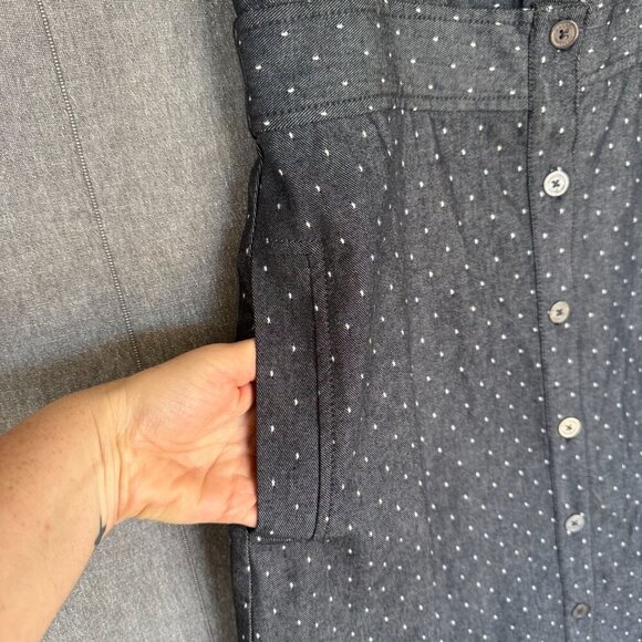 Rachel: Rachel Roy Athena Graphite Polka Dot Belted Sheath Midi Dress Size 10 - Picture 9 of 16